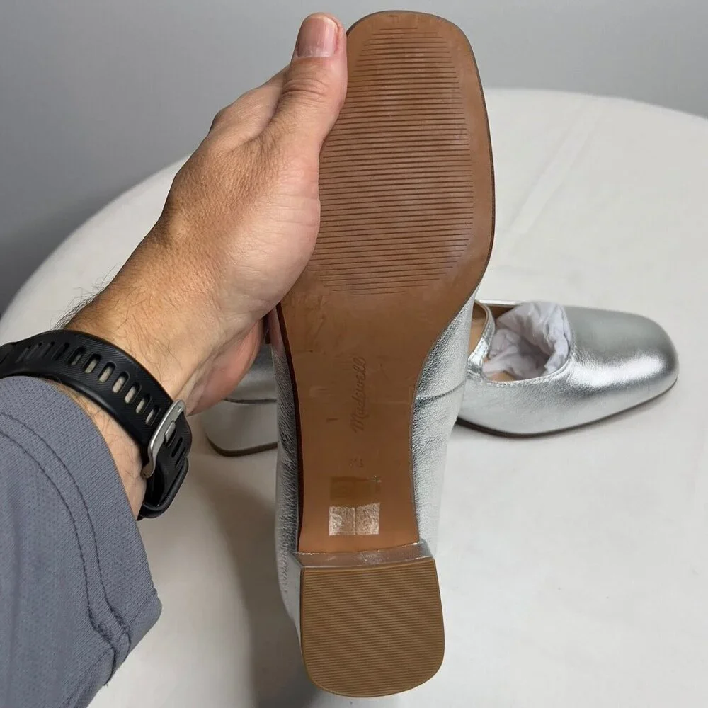 Madewell Silver Mary Jane Heels - Picture 9 of 13